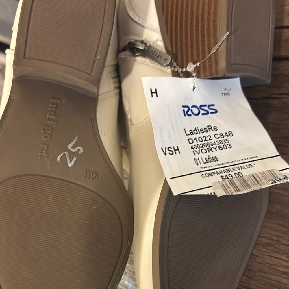 SOLD OUT ❌Indigo Cream Ankle Booties - Picture 7 of 8